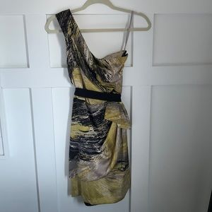 One Shoulder Printed Dress